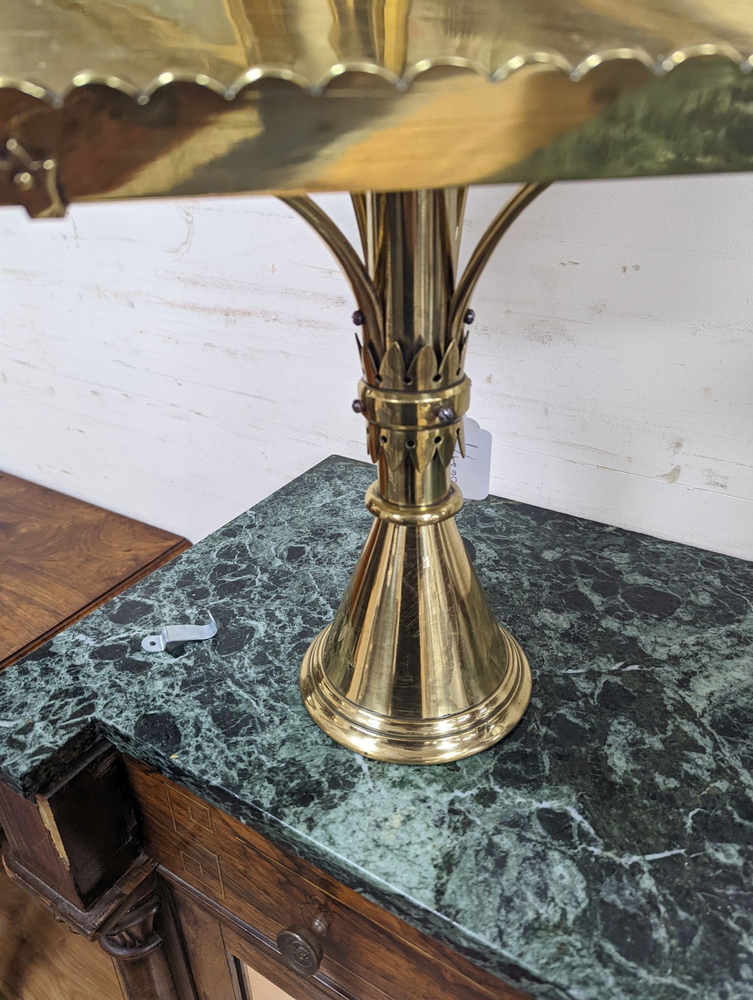 A 19th century brass ecclesiastical lectern in the manner of William Butterfield, width 38cm, depth 32cm, height 46cm